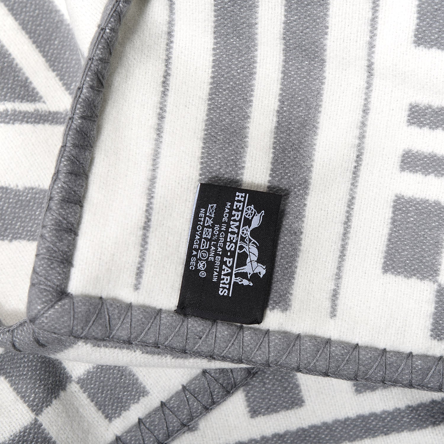 Hermes Wool Sangles en Zig Zag Blanket Gris 4 of 4