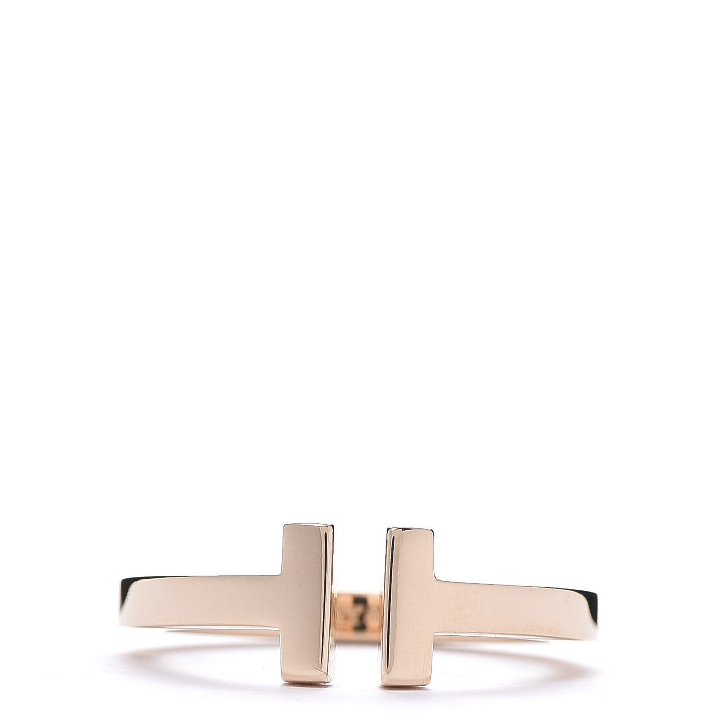 18K Rose Gold T Square Ring 58 8.25