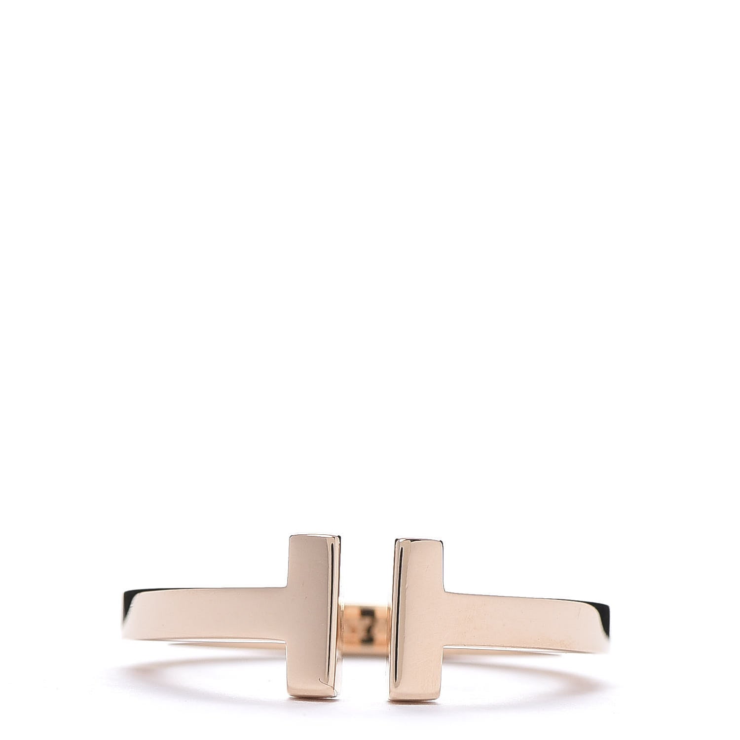 Tiffany 18K Rose Gold T Square Ring 58 8.25 1 of 5