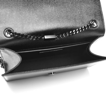 Saint Laurent Grain De Poudre Small Monogram Kate Satchel Black 5 of 7