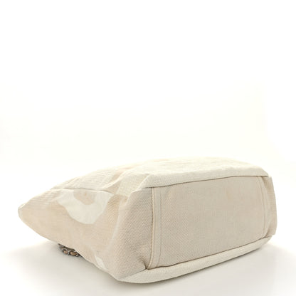 Chanel Canvas Large Shopping Tote White Beige 4 of 12