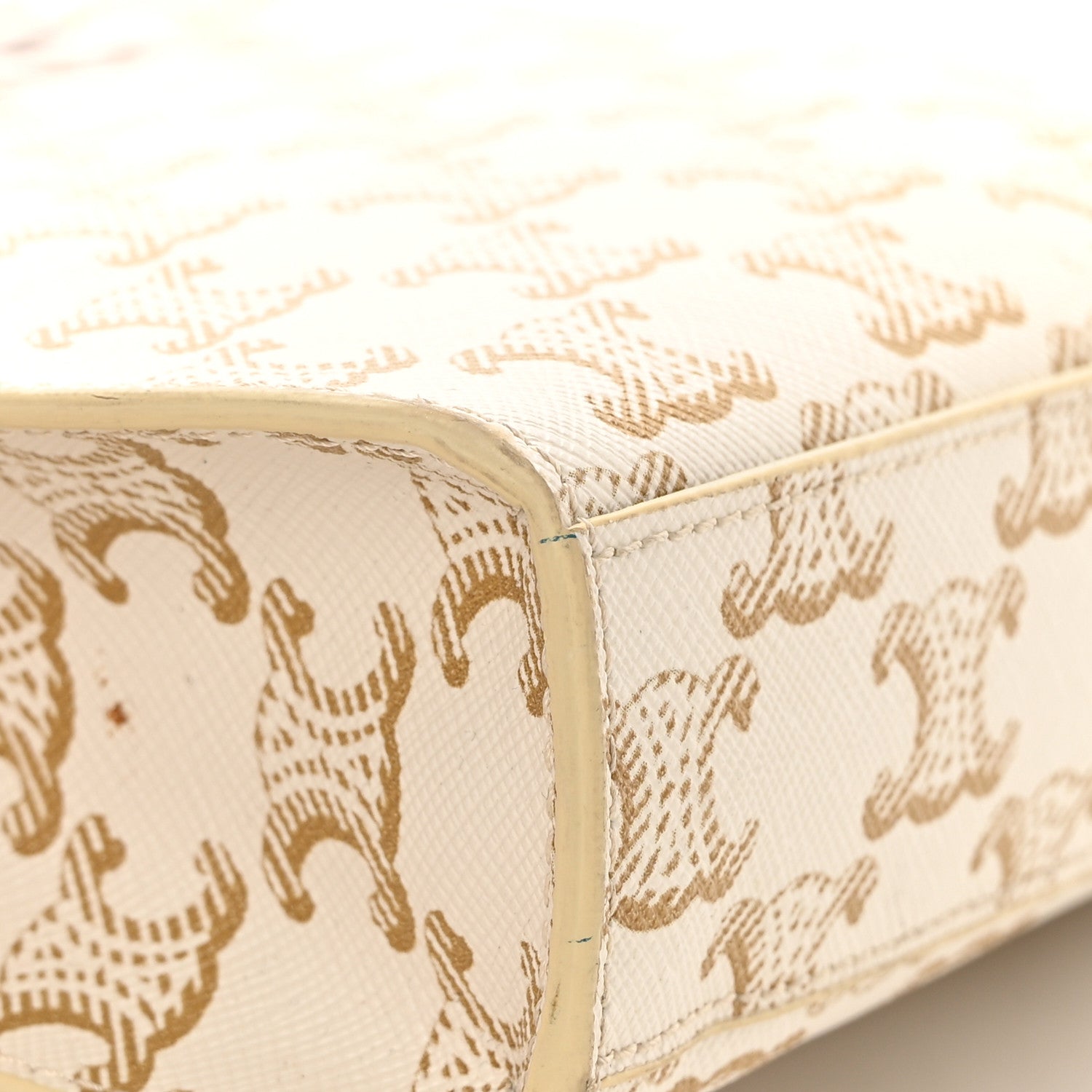 Celine Triomphe Canvas Calfskin Mini Vertical Cabas White 10 of 10