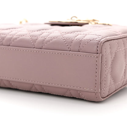 Christian Dior CHRISTIAN DIOR Lambskin Cannage Medium Lady D-Joy Peony Pink 9 of 10