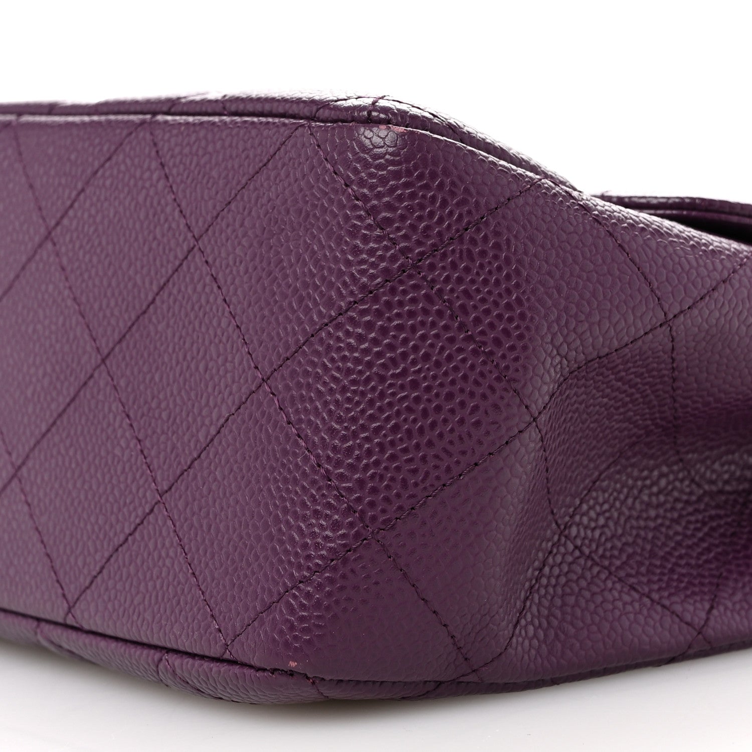 Chanel Caviar Quilted Jumbo Single Flap  Purple 10 of 13