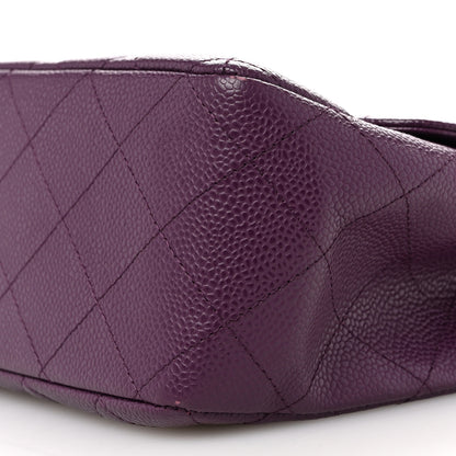 Chanel Caviar Quilted Jumbo Single Flap  Purple 10 of 13