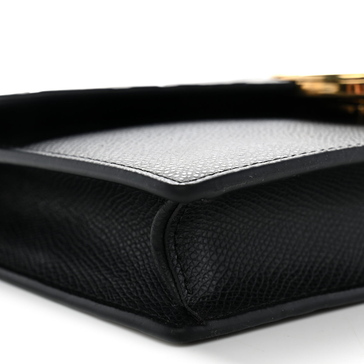 Fendi Vitello Cruise F is Fendi Bi-Color FF 1974 Embossed Medium Envelope Wallet On Chain Black Maya 9 of 10