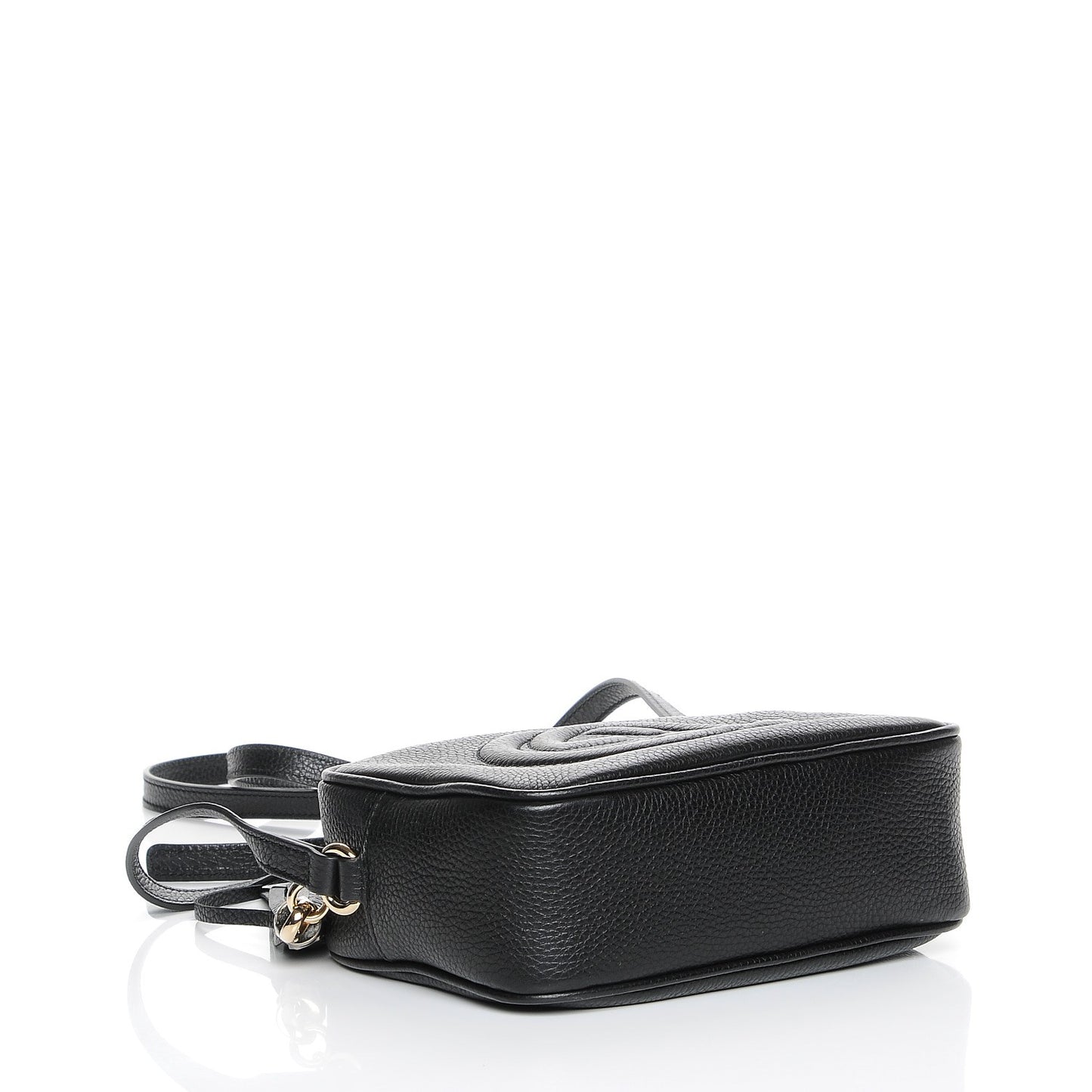 Pebbled Calfskin Small Soho Disco Bag Black