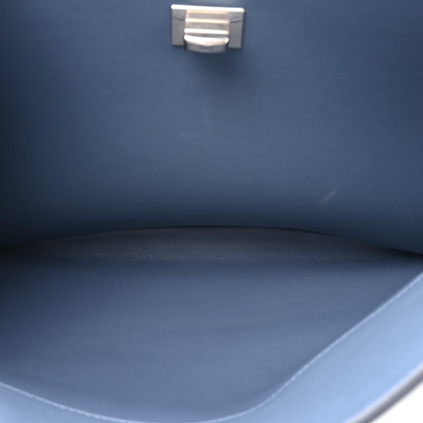 Natural Smooth Calfskin Medium Rodeo Top Handle Handbag Faded Dark Blue