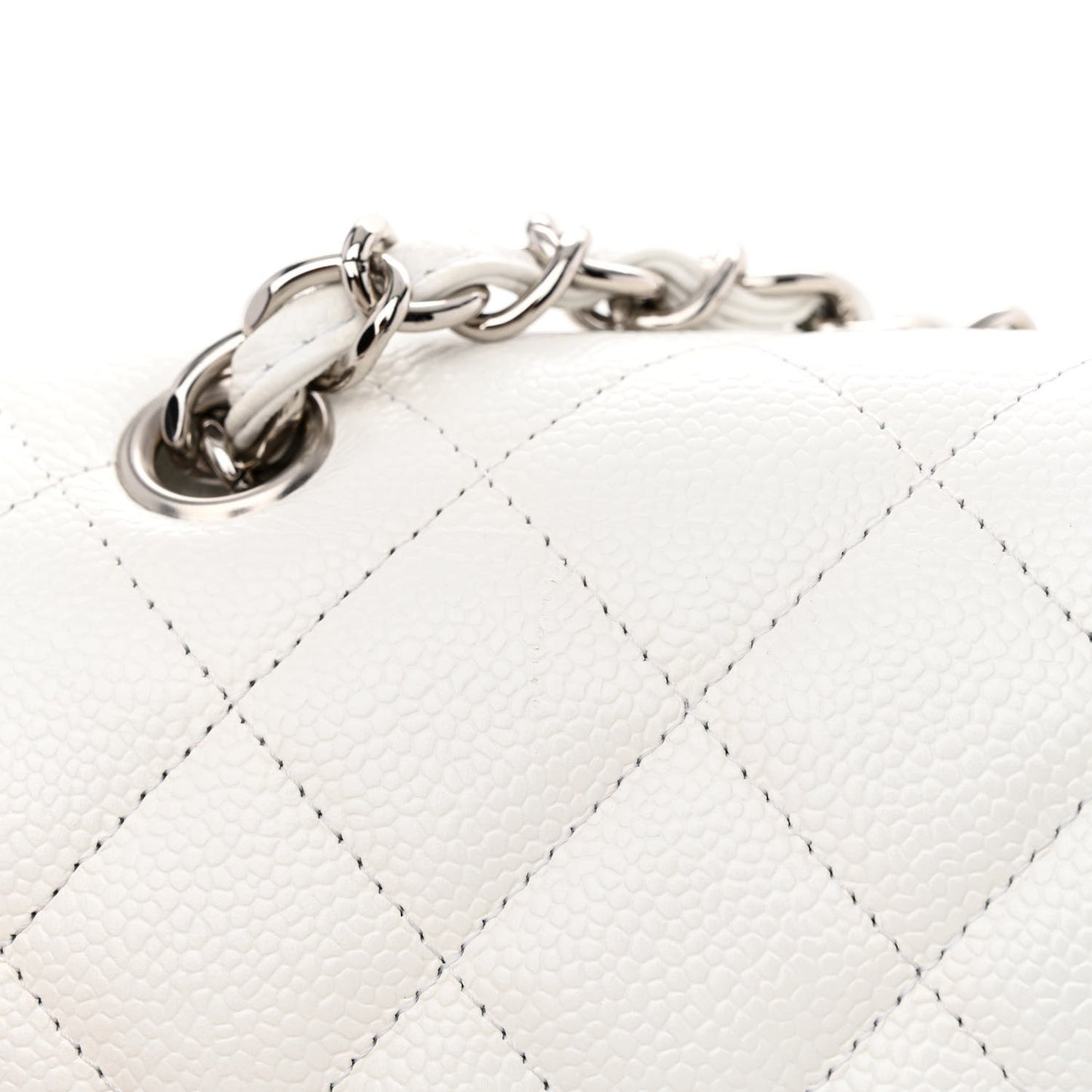 Caviar Quilted Maxi Double Flap White
