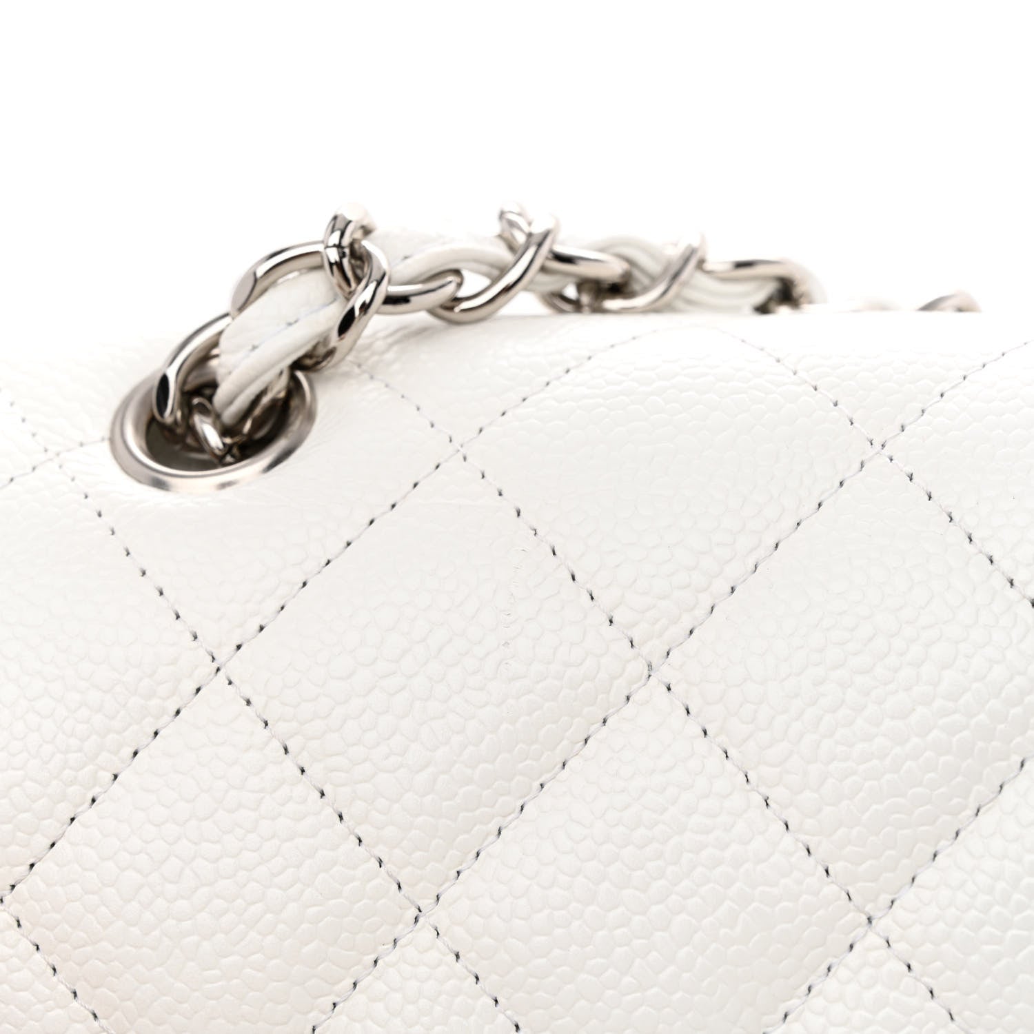 Chanel Caviar Quilted Maxi Double Flap White 13 of 14
