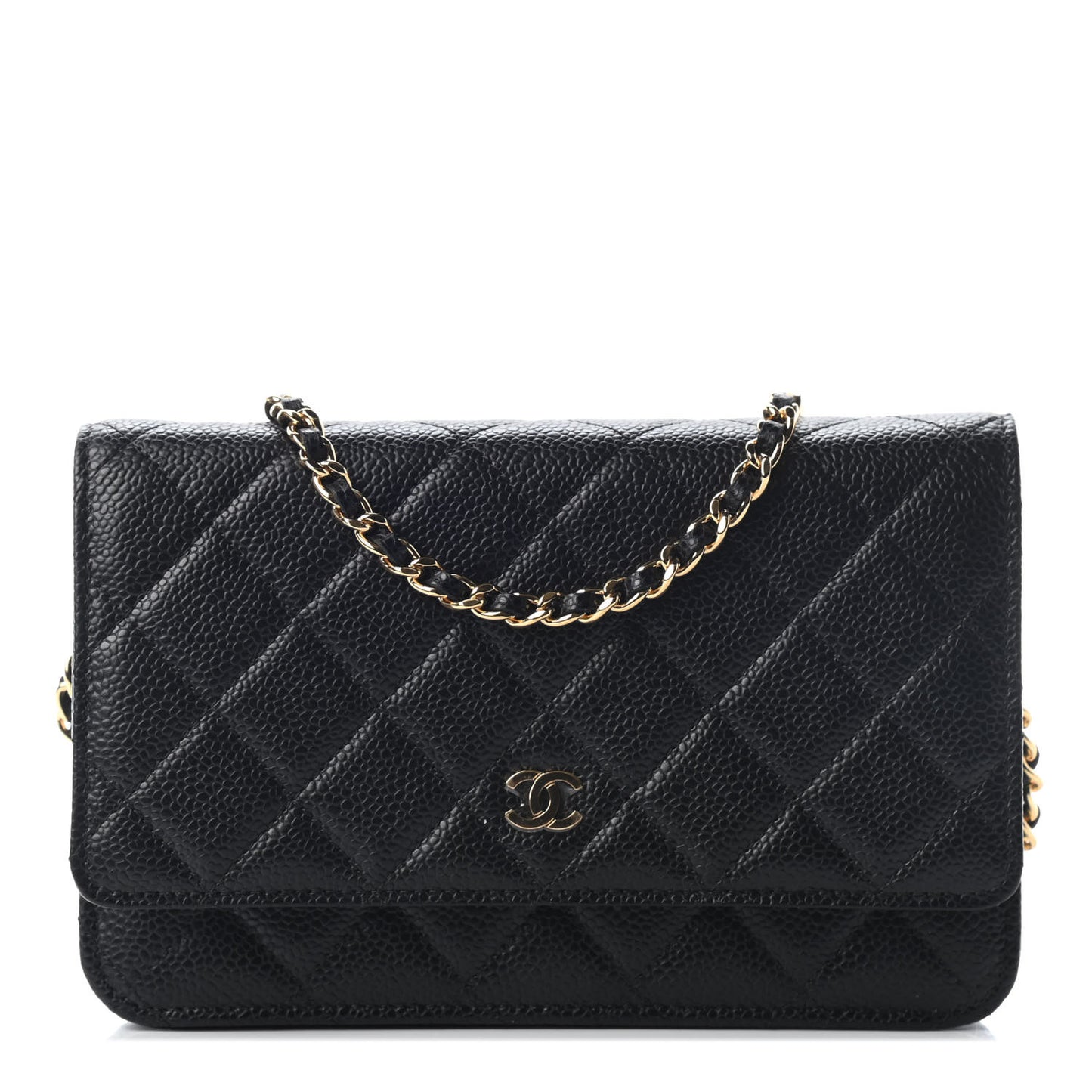 Caviar Quilted Wallet On Chain WOC Black