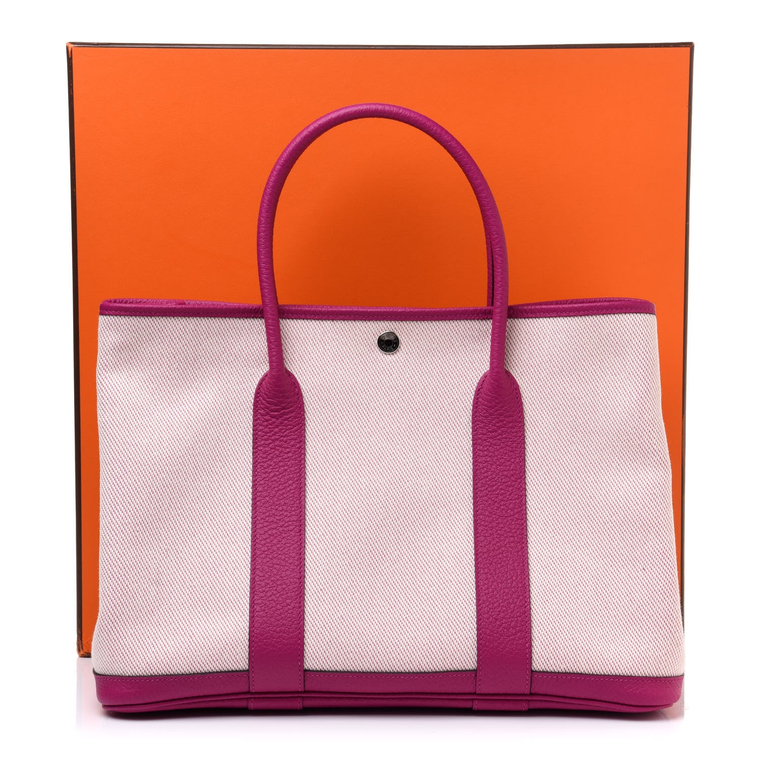 Hermes Toile Negonda Garden Party Tote 36 MM Ecru Rose Pourpre 11 of 11