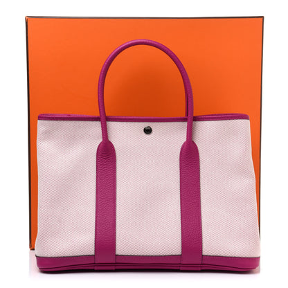 Hermes Toile Negonda Garden Party Tote 36 MM Ecru Rose Pourpre 11 of 11