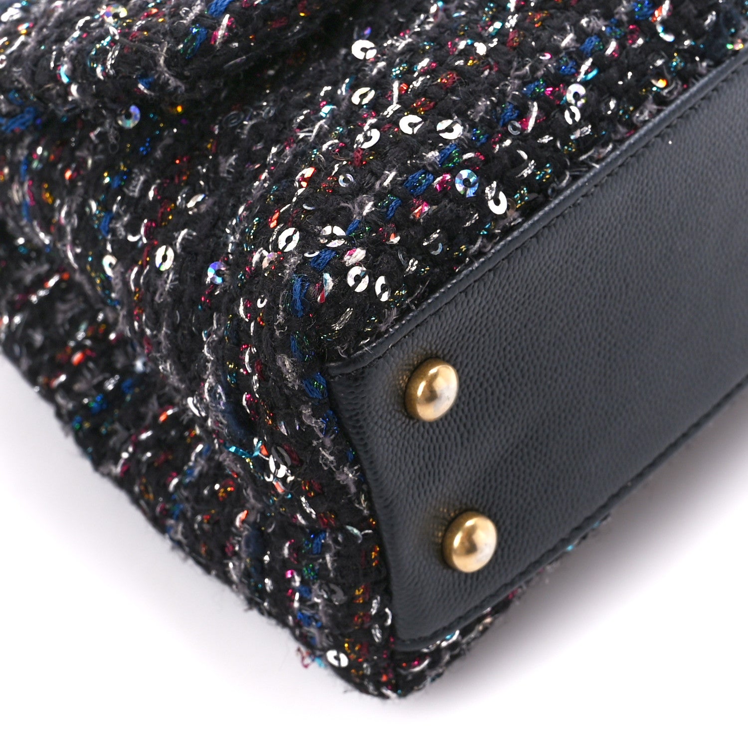 Chanel Tweed Sequin Mini Coco Handle Flap Black 10 of 13