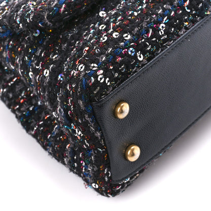 Chanel Tweed Sequin Mini Coco Handle Flap Black 10 of 13