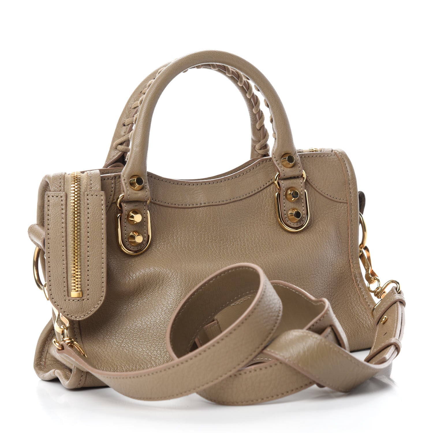 Balenciaga Chevre Gold Metallic Edge Hardware Mini City Beige Latte 3 of 10