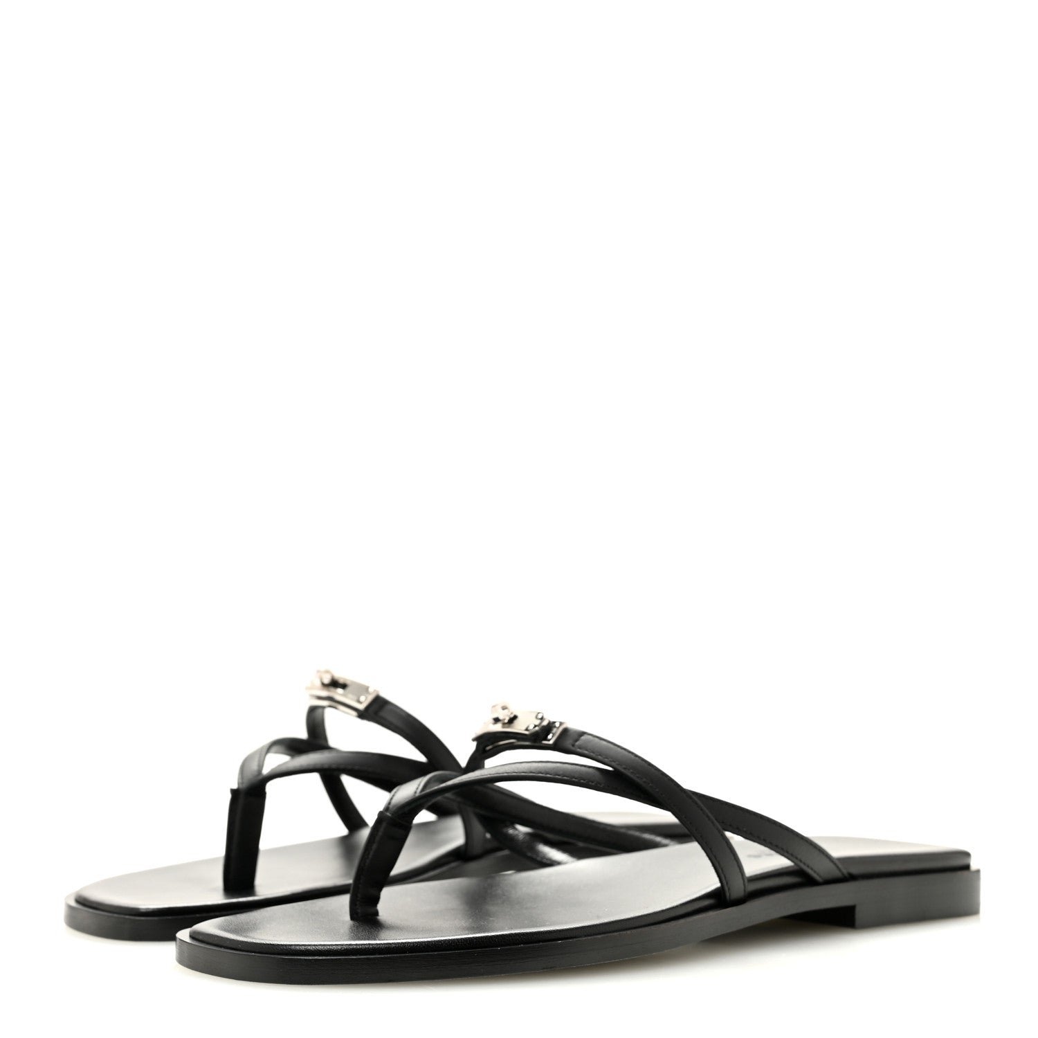 Hermes Calfskin Miss Sandals 36 Black 4 of 9