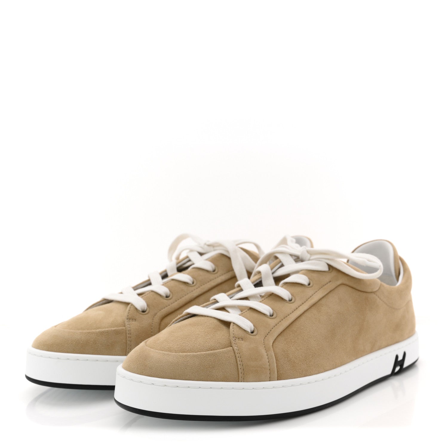 Hermes Suede Goatskin Mens Kid Sneakers 43 Kraft 4 of 8