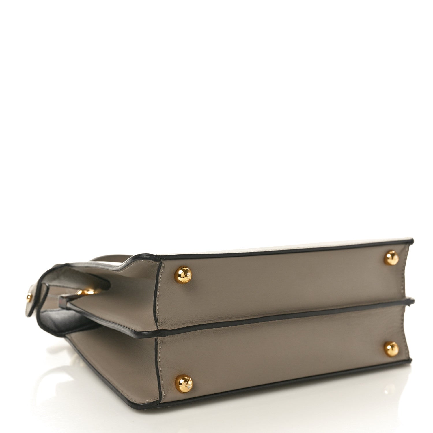 Fendi Vitello Seta Shiny Nappa Plexiglass Bi-Color Small Peekaboo I SEE U Satchel Tartaruga Black 4 of 10