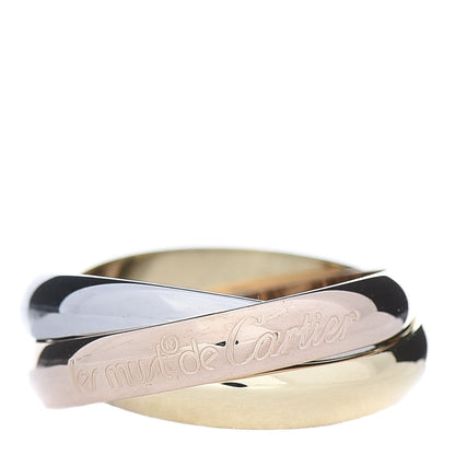 Cartier 18K Pink Yellow White Gold Classic Les Must De Trinity Ring 52 6 1 of 7
