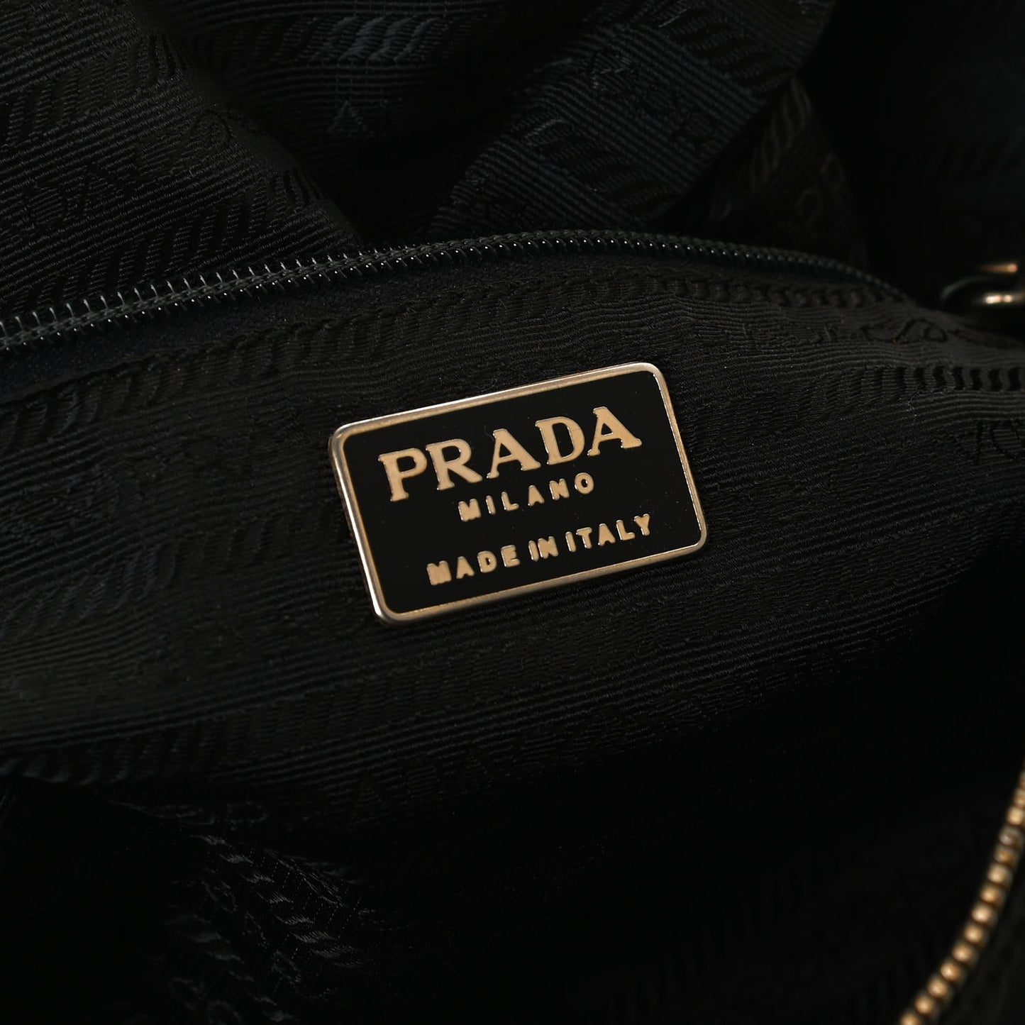 Tessuto Nylon Quilted Chain Tote Black