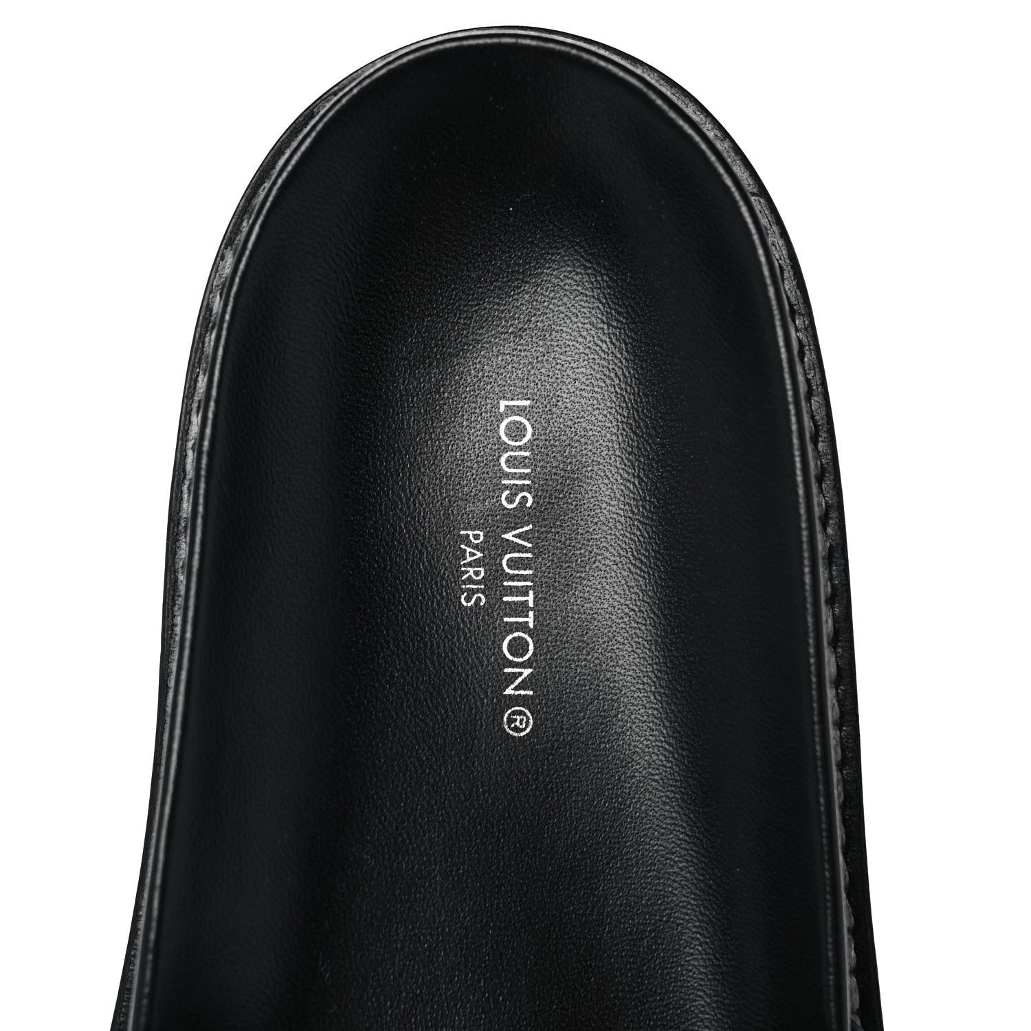 Louis Vuitton Calfskin Embossed Monogram Sunset Flat Comfort Mule 39 Black 7 of 9