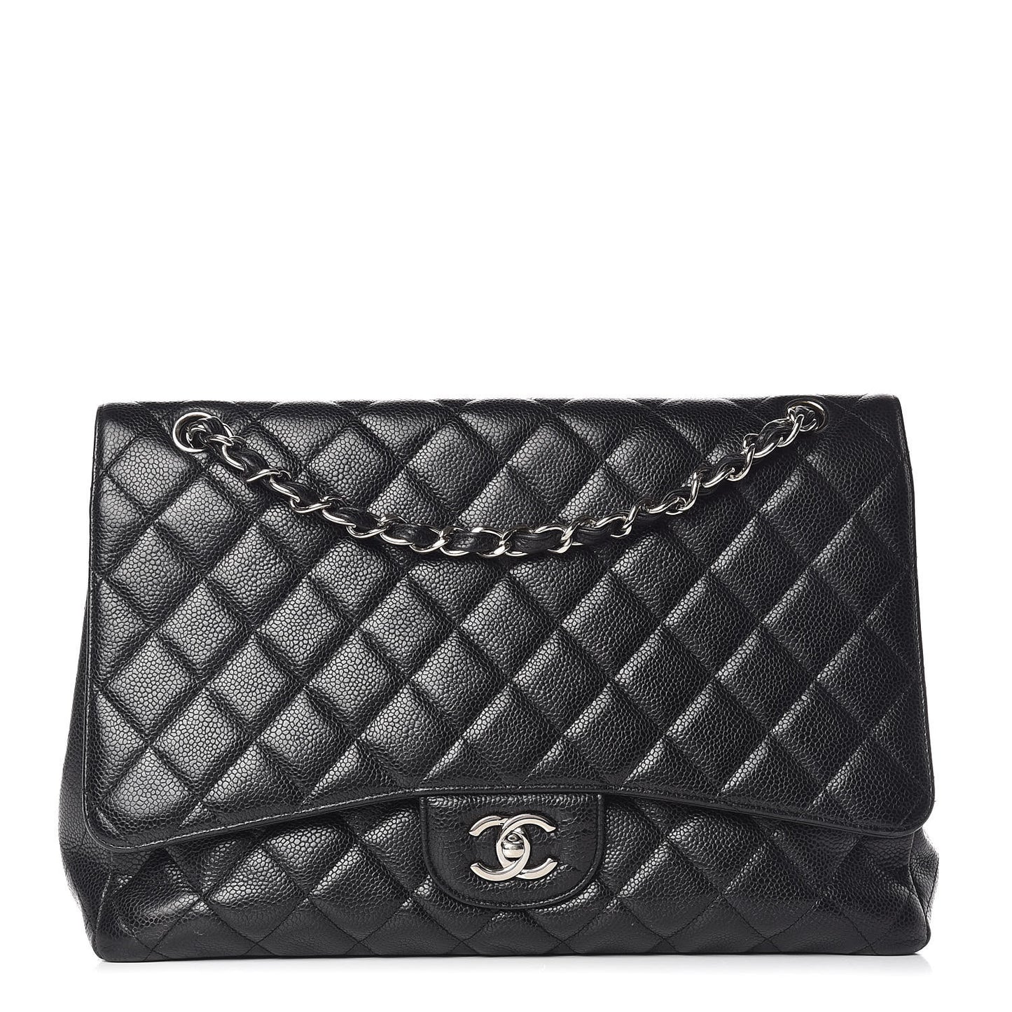 Caviar Quilted Maxi Single Flap Black