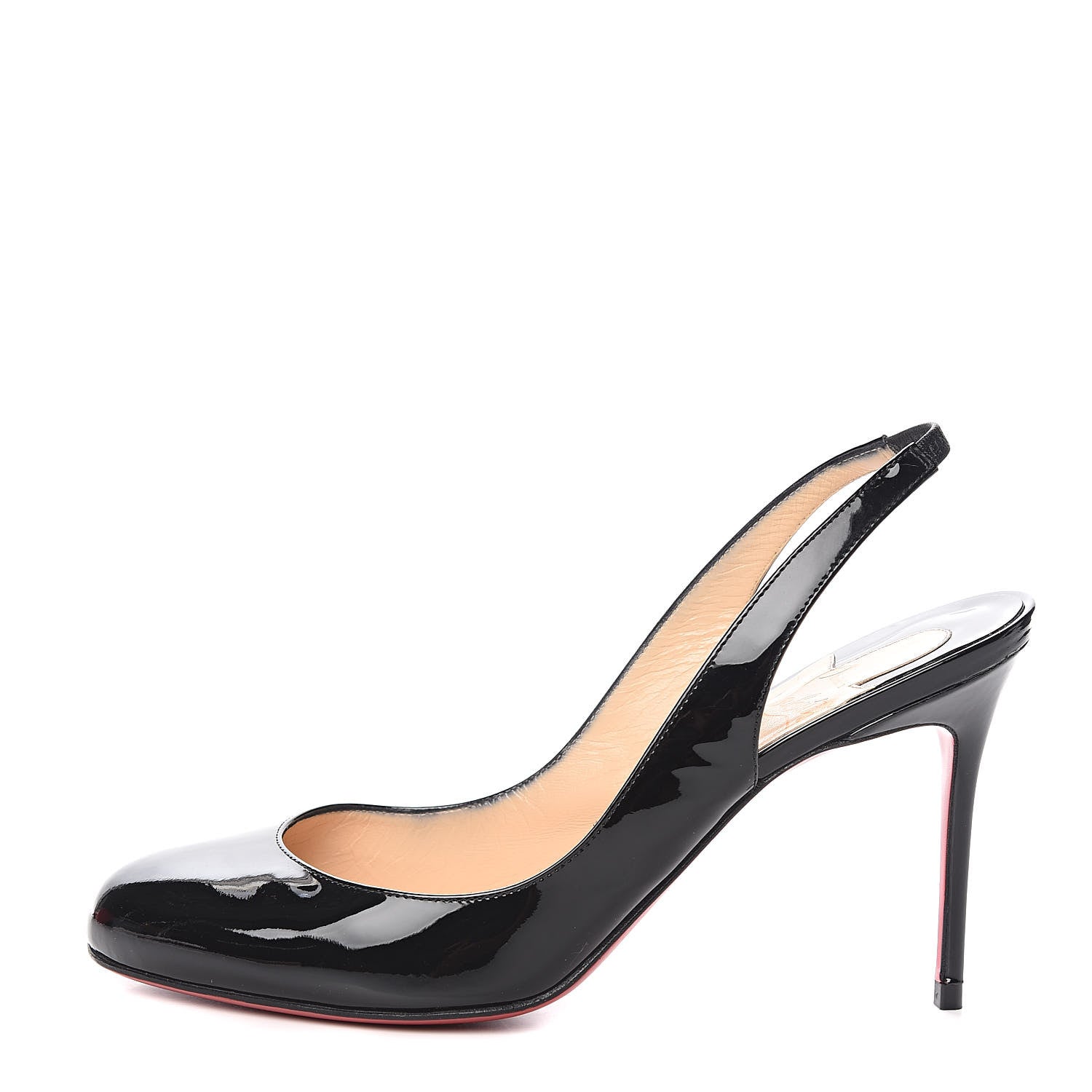 Christian Louboutin Patent Fifi Sling 85 Pumps 39 Black 1 of 8