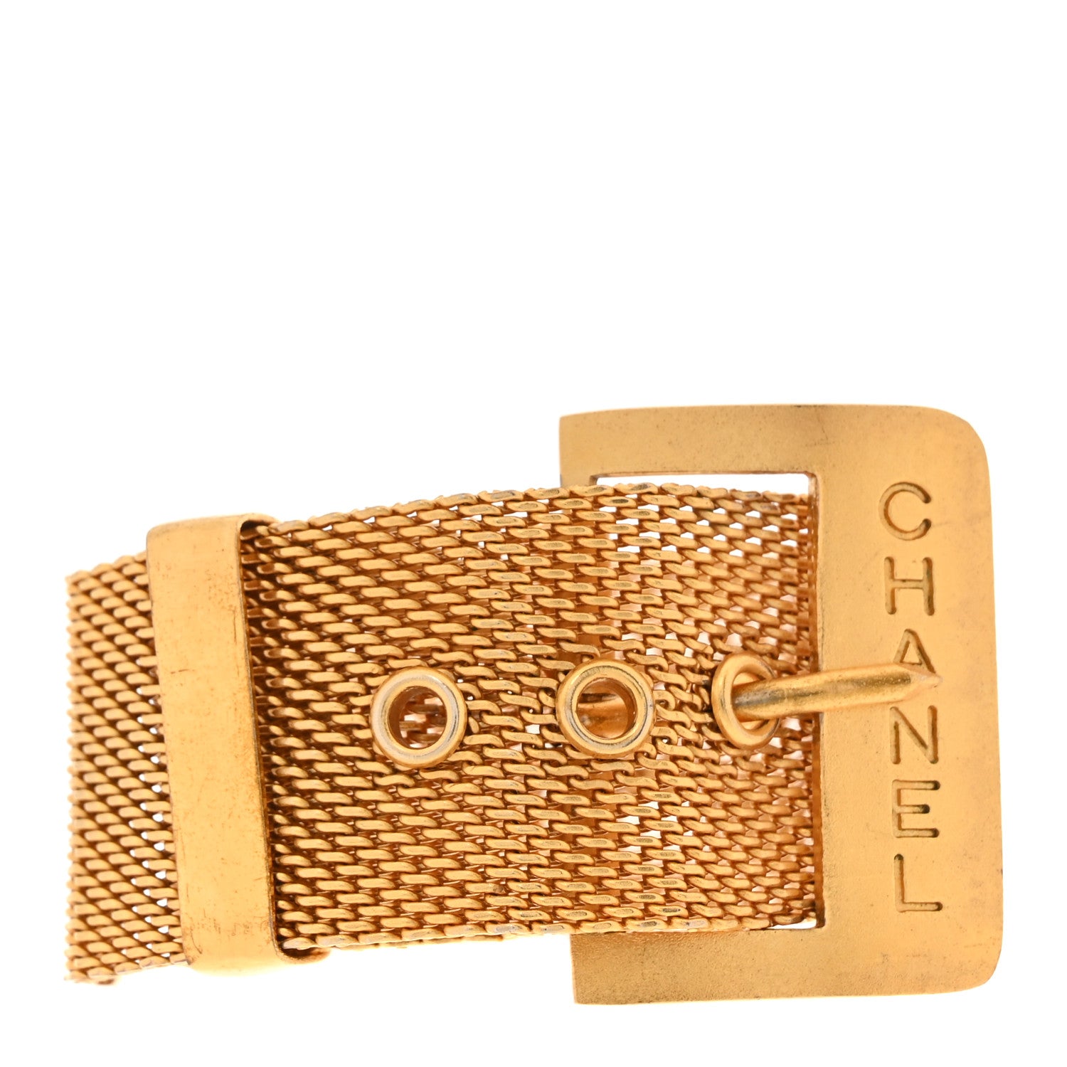 Chanel Metal Mesh Buckle Bracelet Gold 3 of 5