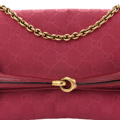 Gucci Monogram Horsebit Chain Clutch Pink 7 of 9