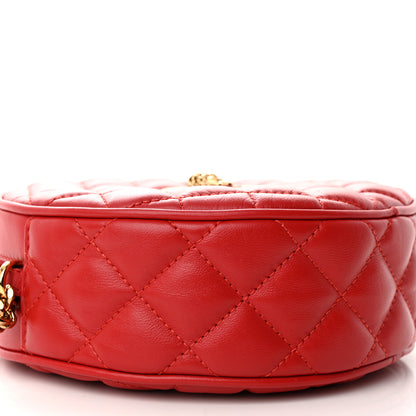 Versace Nappa Quilted La Medusa Round Camera Bag Red 8 of 9