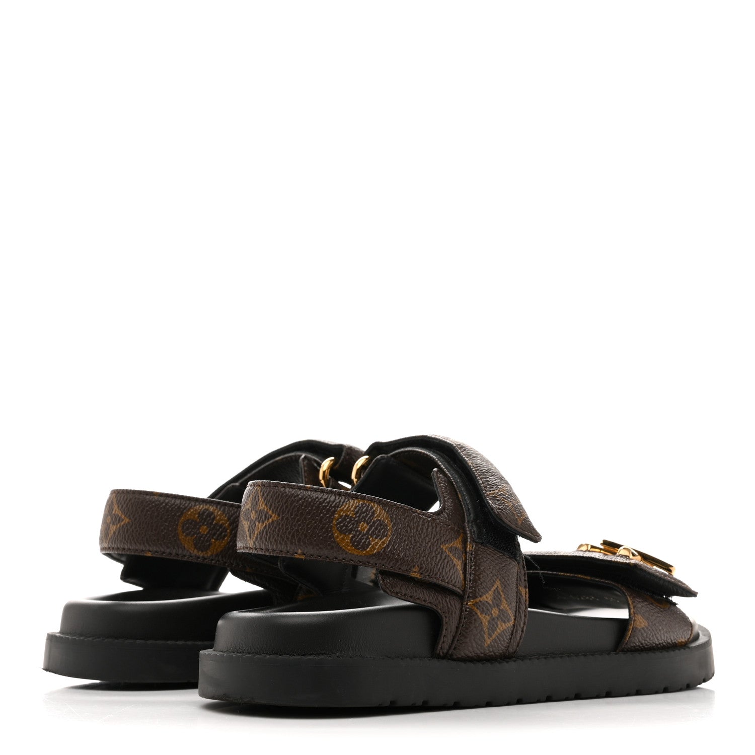 LOUIS VUITTON ブラウンレザーサンダル Louis Vuitton Monogram LV Sunset Comfort Flat Sandals 35 Cacao