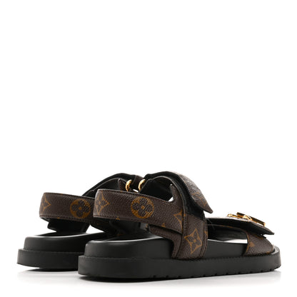Louis Vuitton Monogram LV Sunset Comfort Flat Sandals 35 Cacao Brown 4 of 9