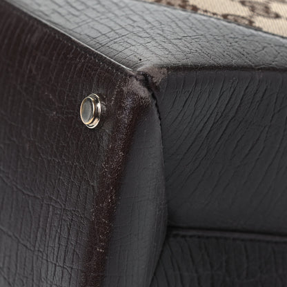 Gucci Monogram Web Top Handle Bag Dark Brown 6 of 6
