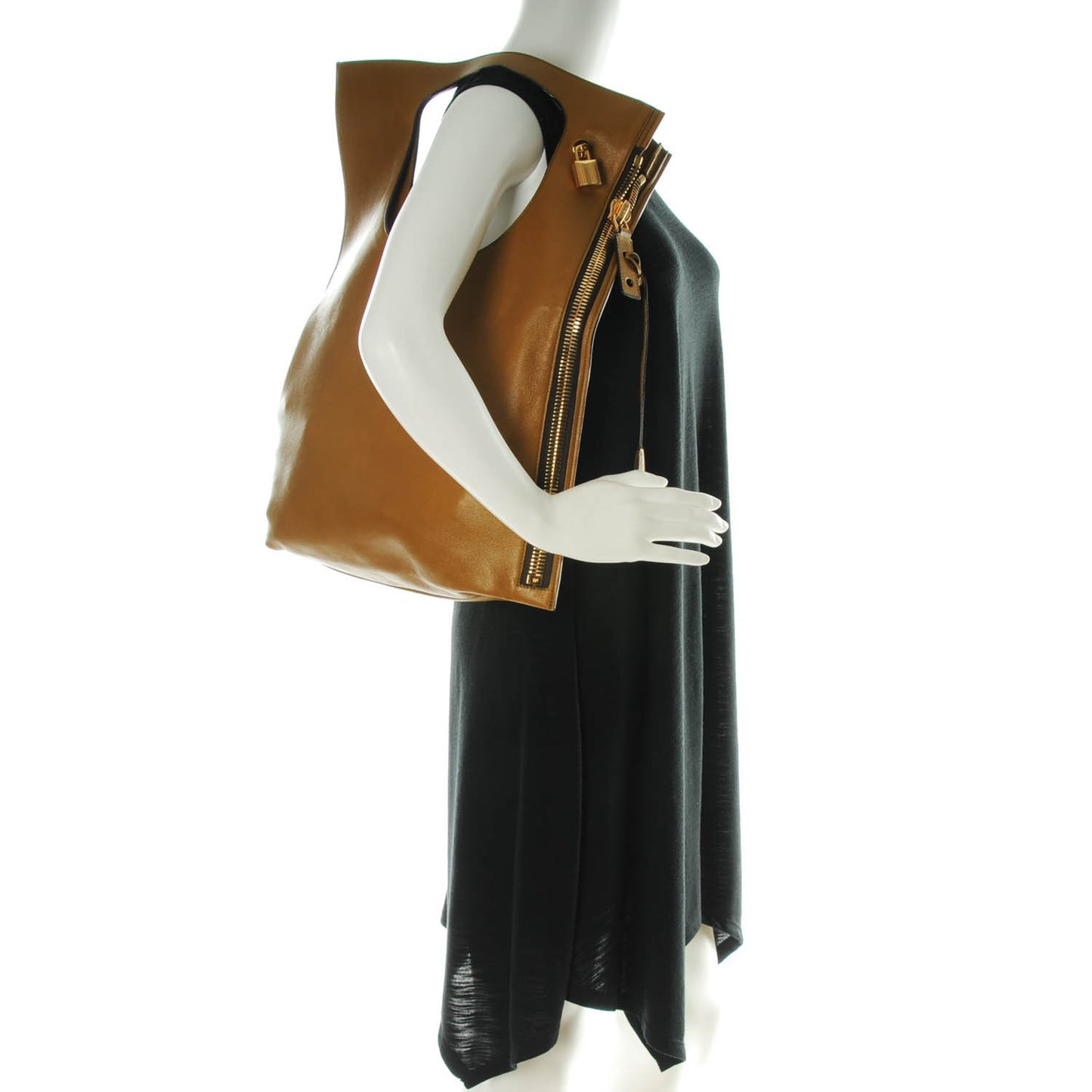 Ramskin Small Alix Padlock Zip Shoulder Bag Olive