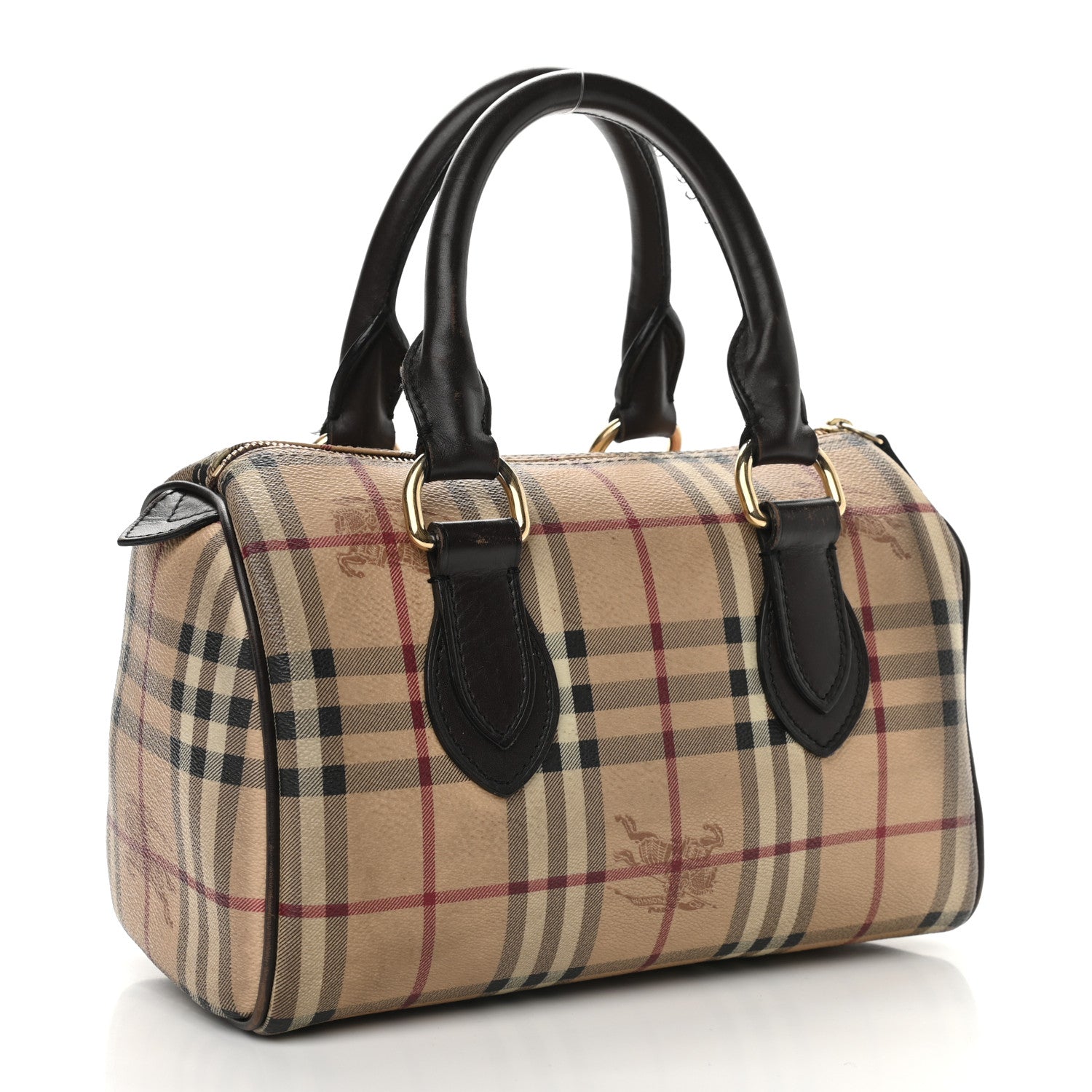 Burberry Haymarket Check Small Chester Bowling Bag Chocolate 3 of 12