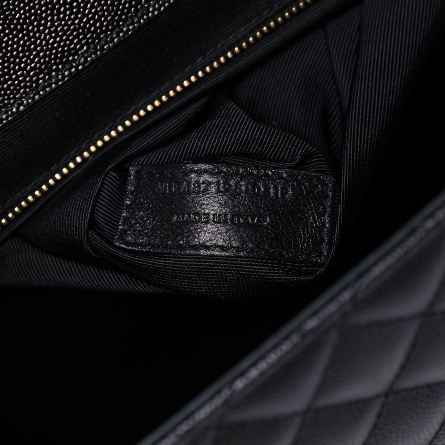 Saint Laurent Grain De Poudre Textured Mixed Matelasse Large Triquilt Monogram Satchel Black 6 of 12