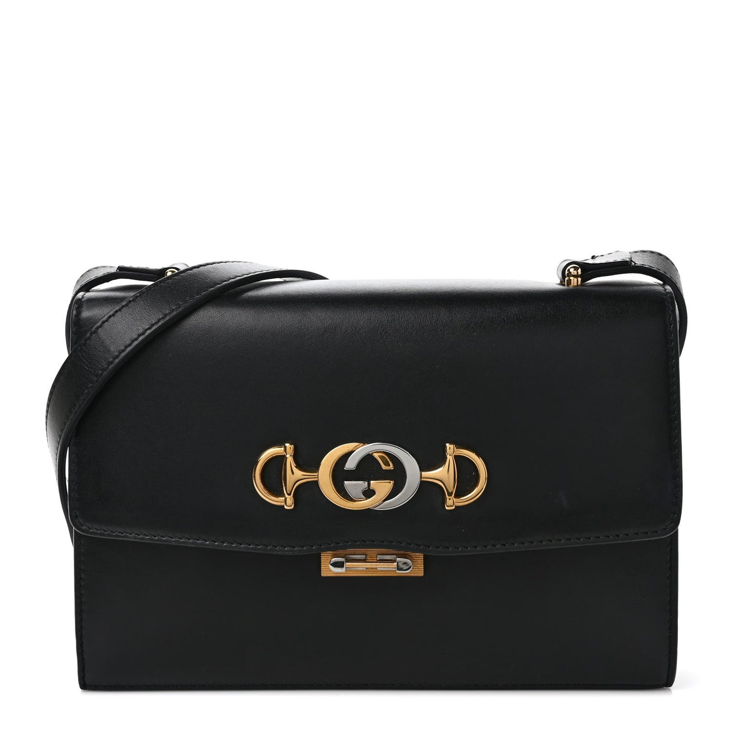 Smooth Calfskin Small Zumi Shoulder Bag Black