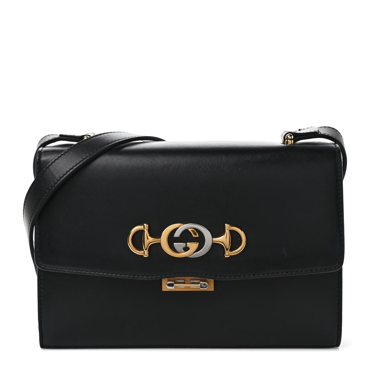 Gucci Smooth Calfskin Small Zumi Shoulder Bag Black 1 of 9