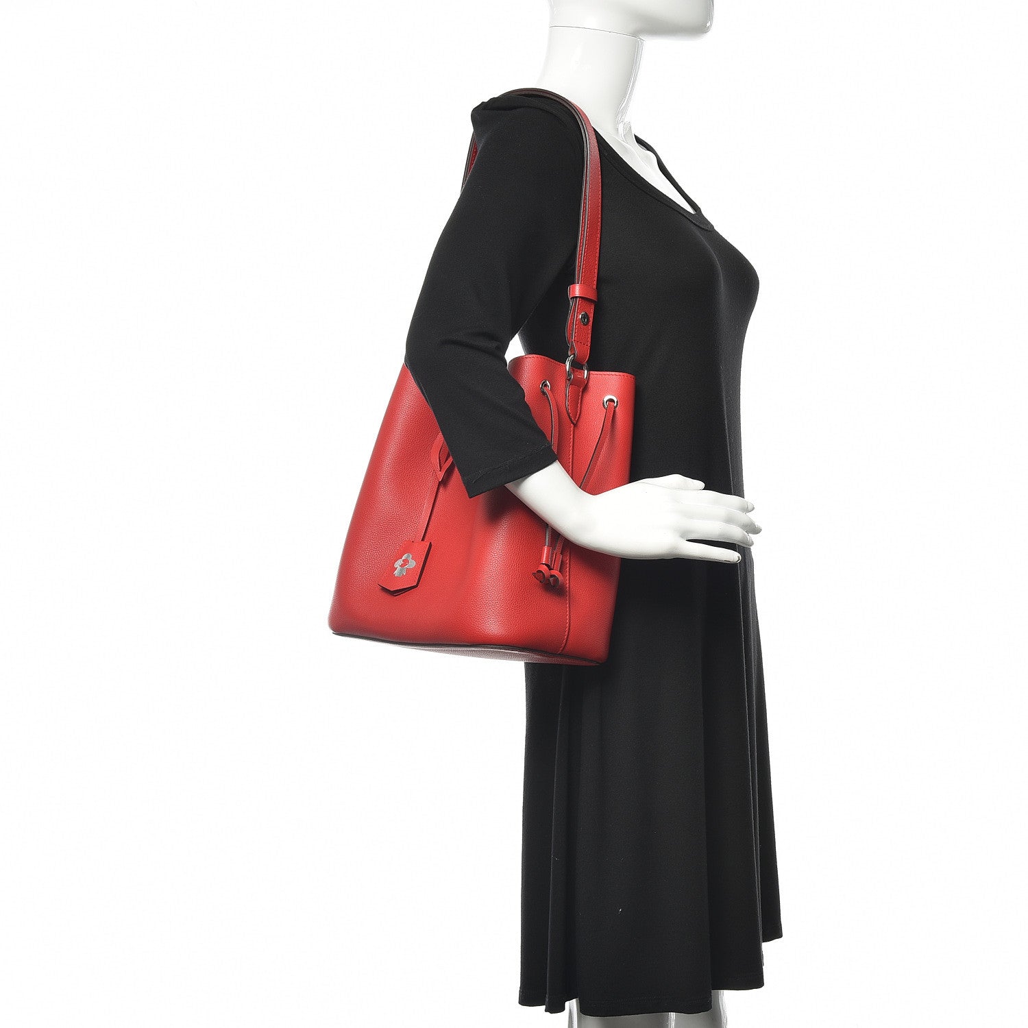 Louis Vuitton Calfskin Lockme Bucket Rubis 2 of 8