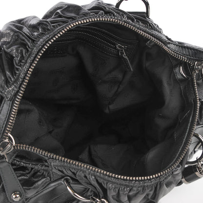 Gucci Ruched Calfskin Shoulder Bag Black 7 of 7