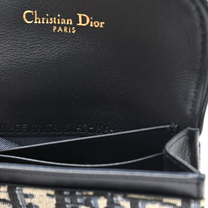 Christian Dior Oblique Saddle Card Holder Blue 7 of 7