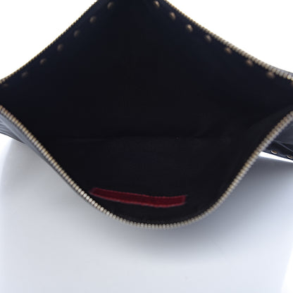 Valentino Garavani Vitello Large Rockstud Zip Pouch Black 5 of 6