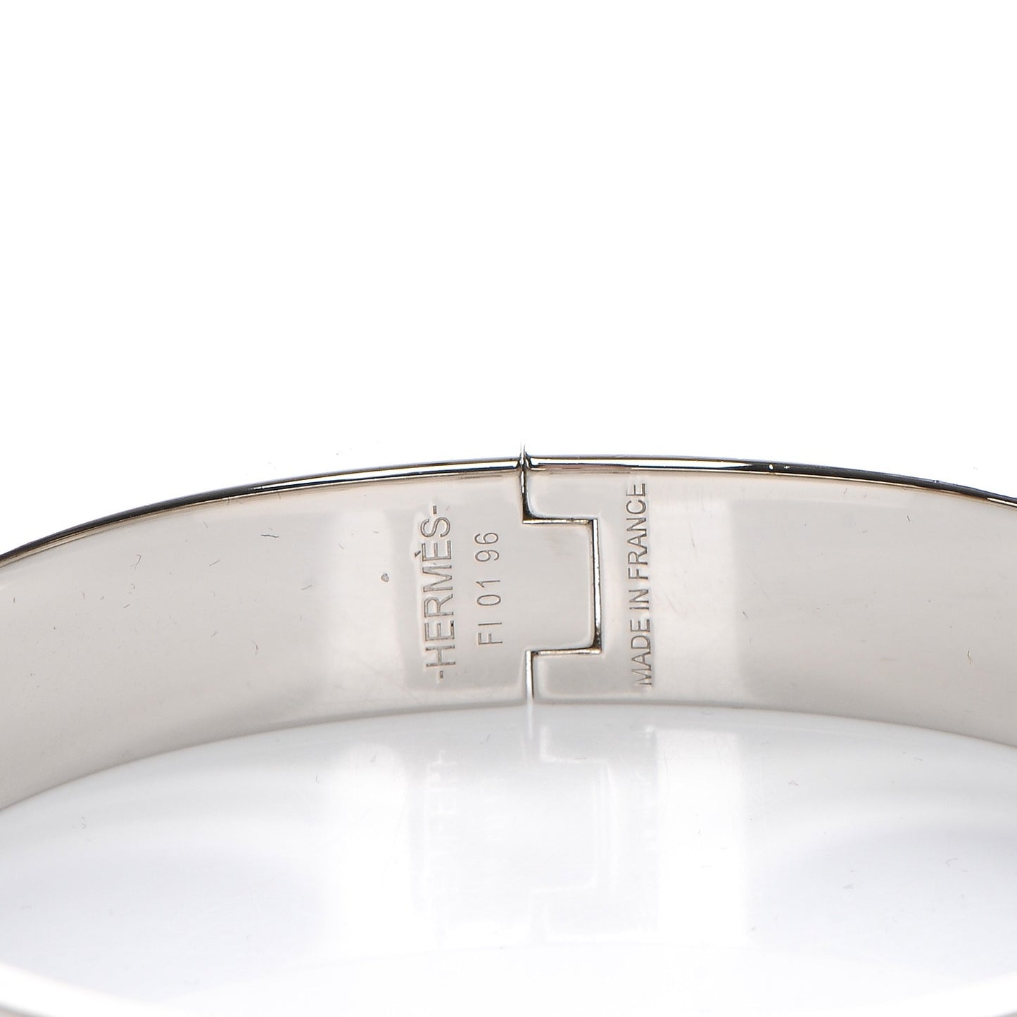 Enamel Narrow Clic Clac H Bracelet GM White