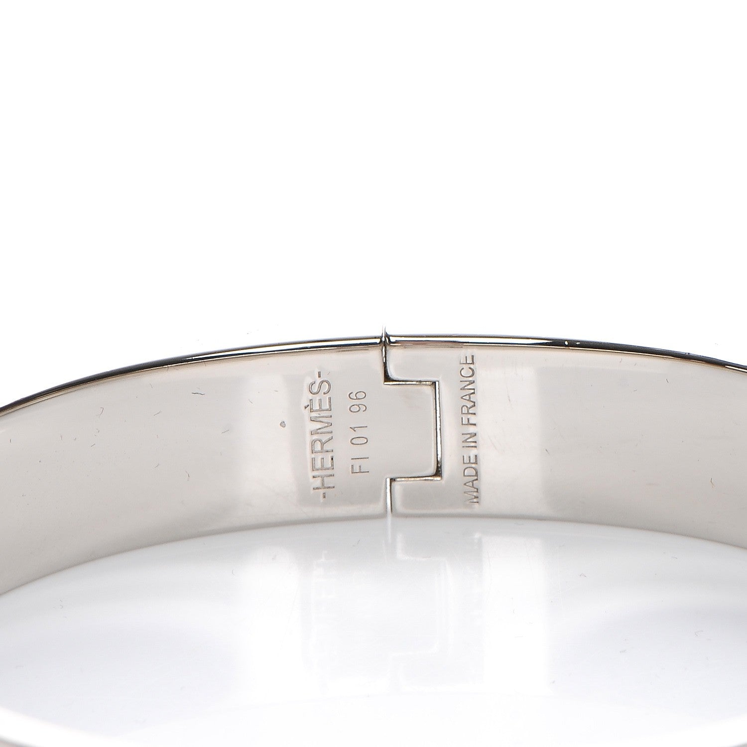 Hermes Enamel Narrow Clic Clac H Bracelet GM White 3 of 5