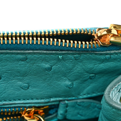 Prada Ostrich Medium Galleria Double Zip Tote Turchese 12 of 12