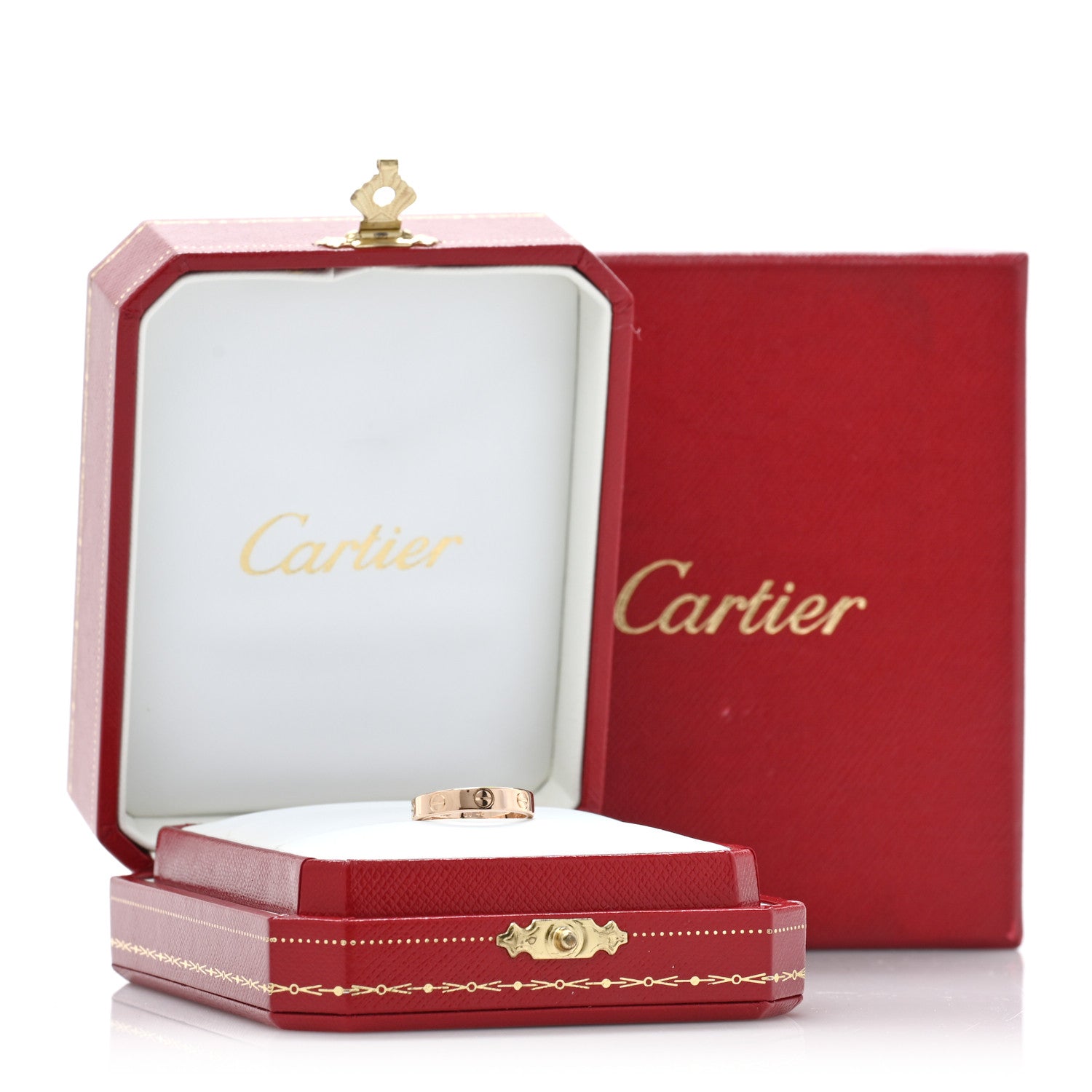 Cartier 18K Pink Gold 3.5mm LOVE Wedding Band Ring 48 4.5 5 of 5