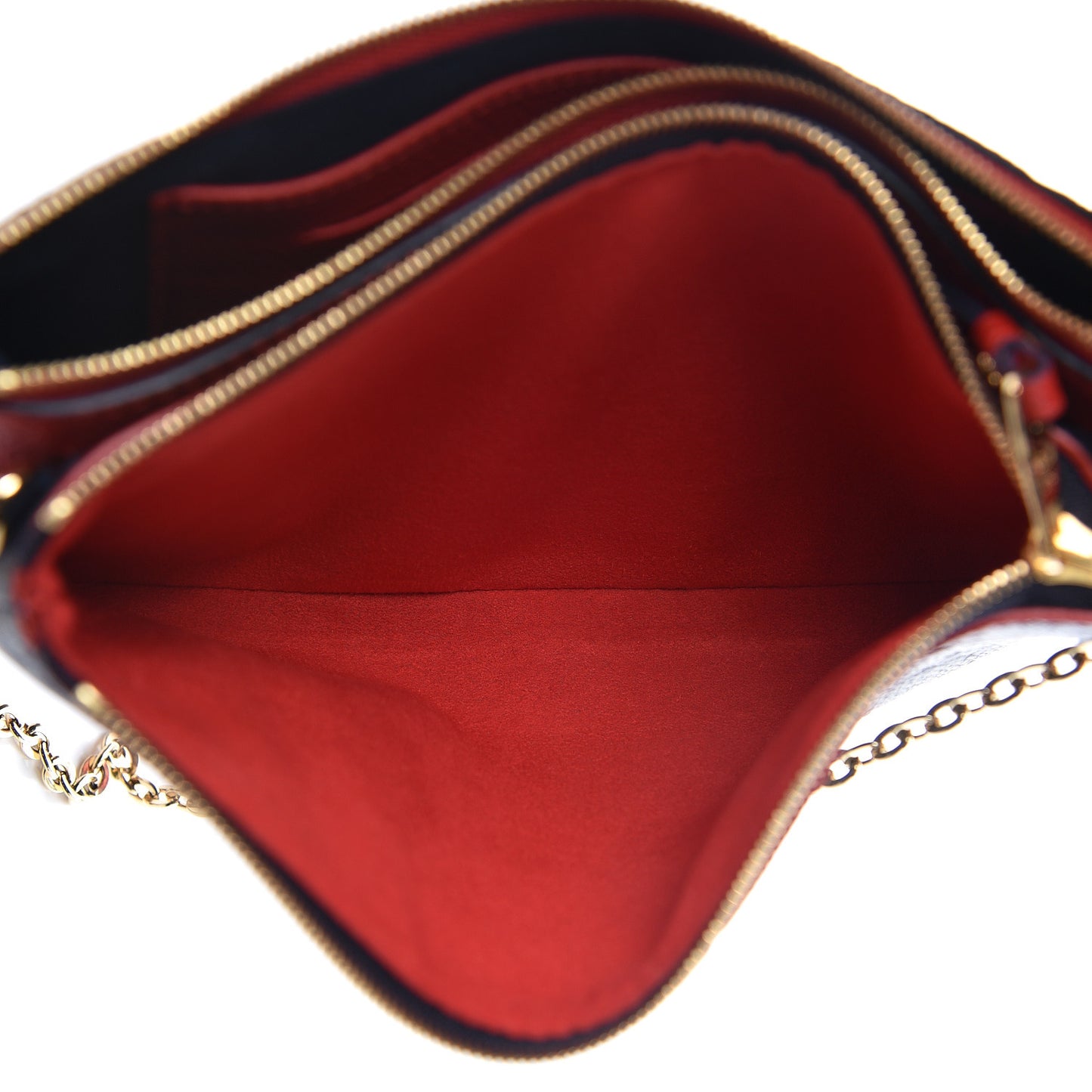 Empreinte Double Zip Pochette Marine Rouge