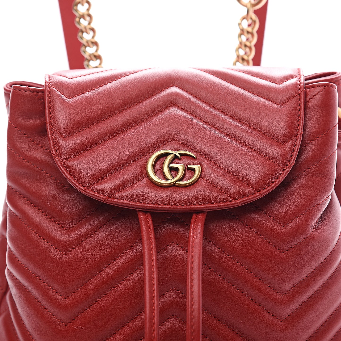 Calfskin Matelasse GG Marmont Flap Backpack Hibiscus Red