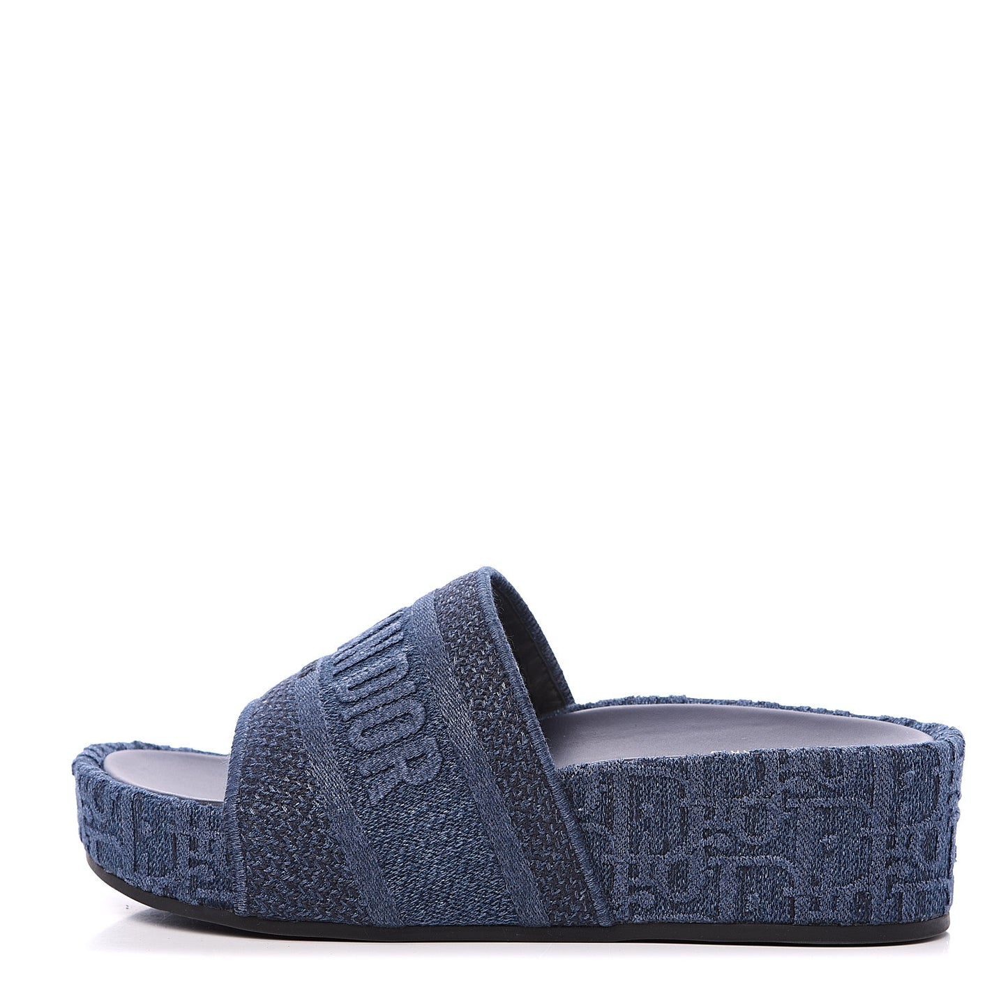 Oblique Denim D-Way Platform Sandal 36 Blue